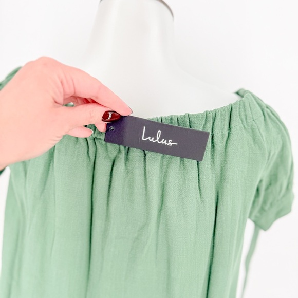 Lulu's Al Fresco Evenings Olive Green Off-the-Shoulder Dress - Picture 4 of 9
